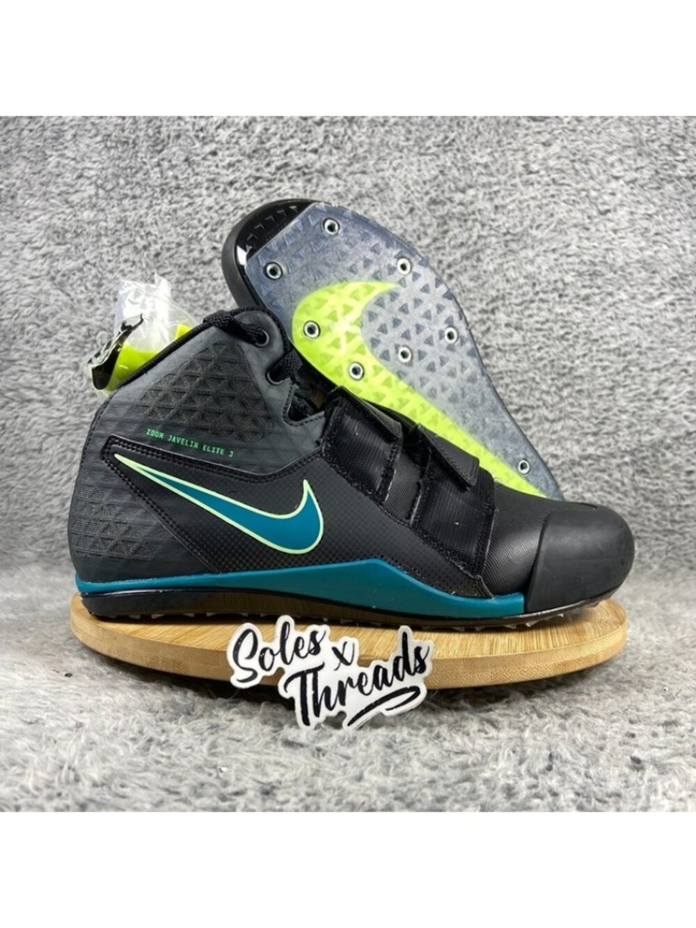 Nike Zoom Javelin Elite 3 Track Size 9.5 Men Black Electric Algae FZ9626-001